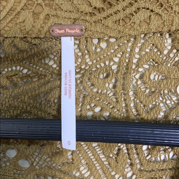 Free People Women’s Uptown Mini Dress Lace V-Neck Long Sleeve Olive‎ Boho Size 0 - Picture 5 of 10